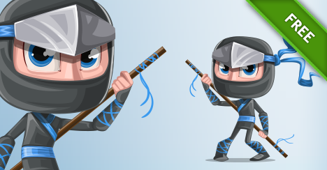 Download Fierce Ninja Boy Vector Character - Vector Characters