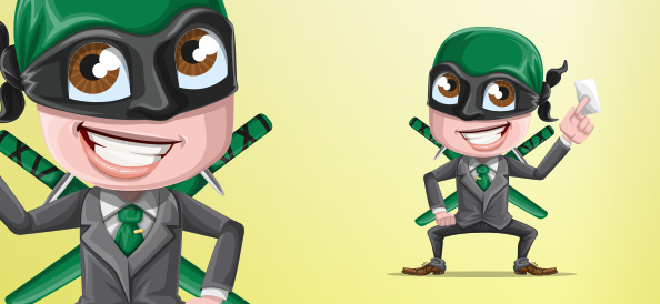 Businessman Ninja Vector Character