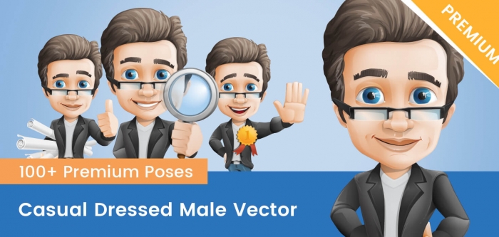 Male Vector Character With Glasses
