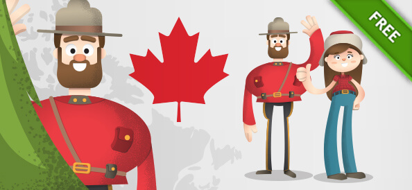 Vector Canada Cartoon Characters set