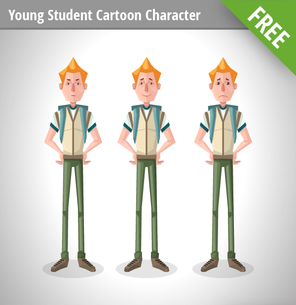 Young Student Vector Character free