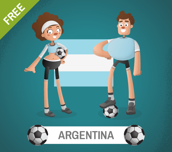 free argentina Soccer Cartoon Characters