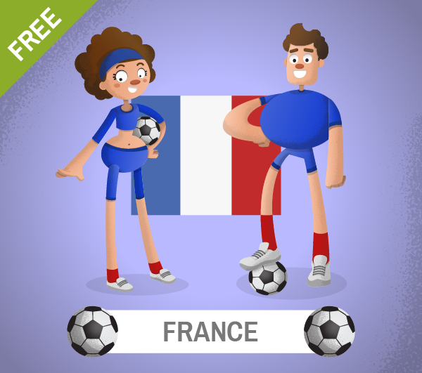 free france Soccer Cartoon Characters