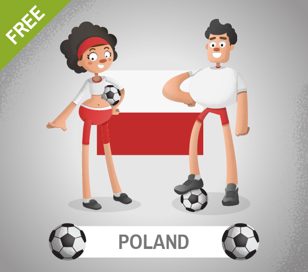 free poland Soccer Cartoon Characters