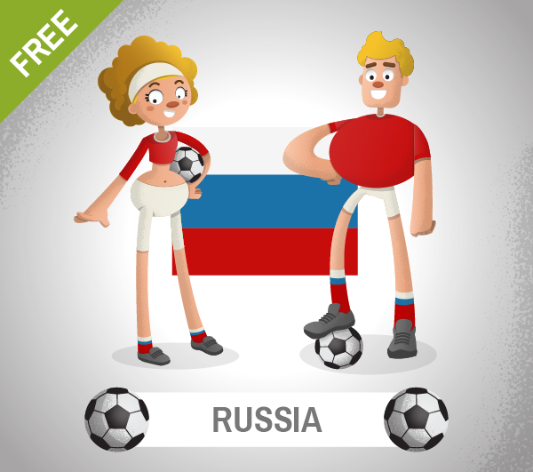 free russia Soccer Cartoon Characters