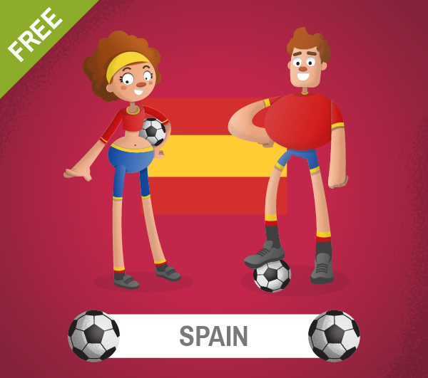 free spain Soccer Cartoon Characters