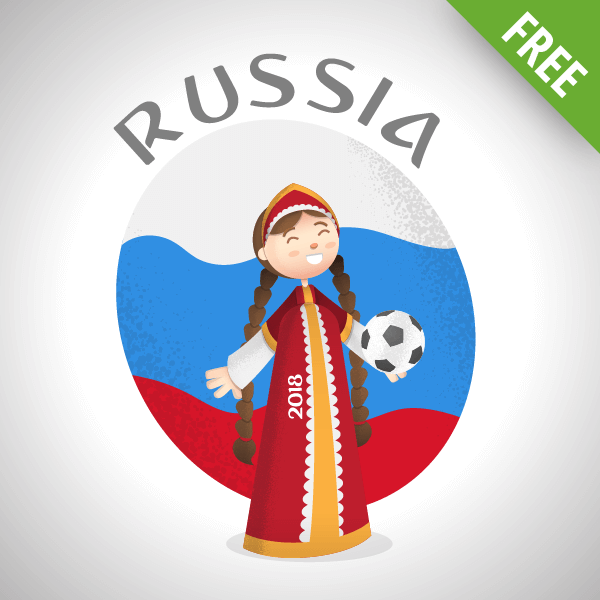 russia world cup vector Girl character