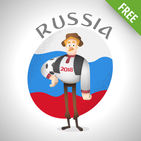 russia world cup vector male character