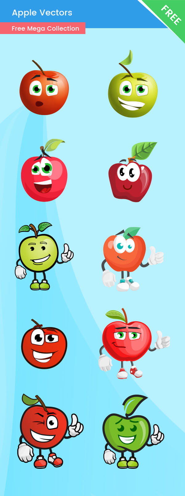 Free Vector Apple Characters Set