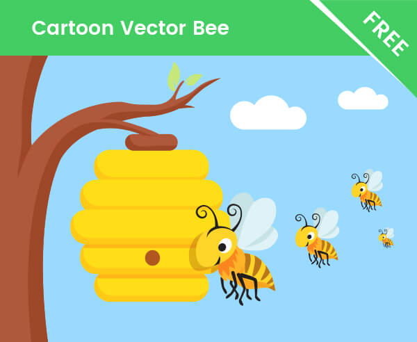 FREE Bee Cartoon Character