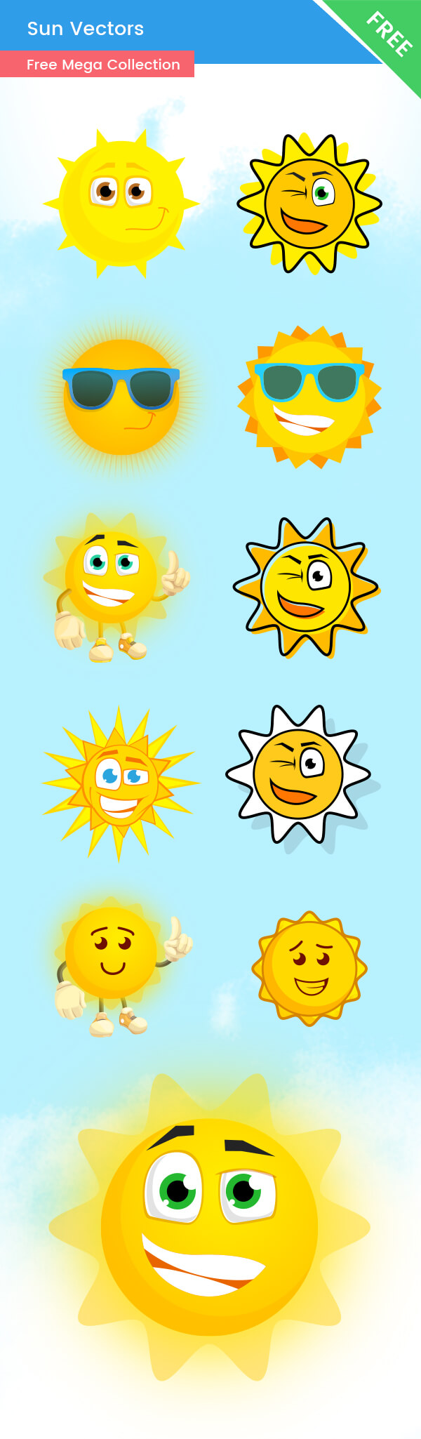 Free Vector Sun Characters - Ultimate Collection