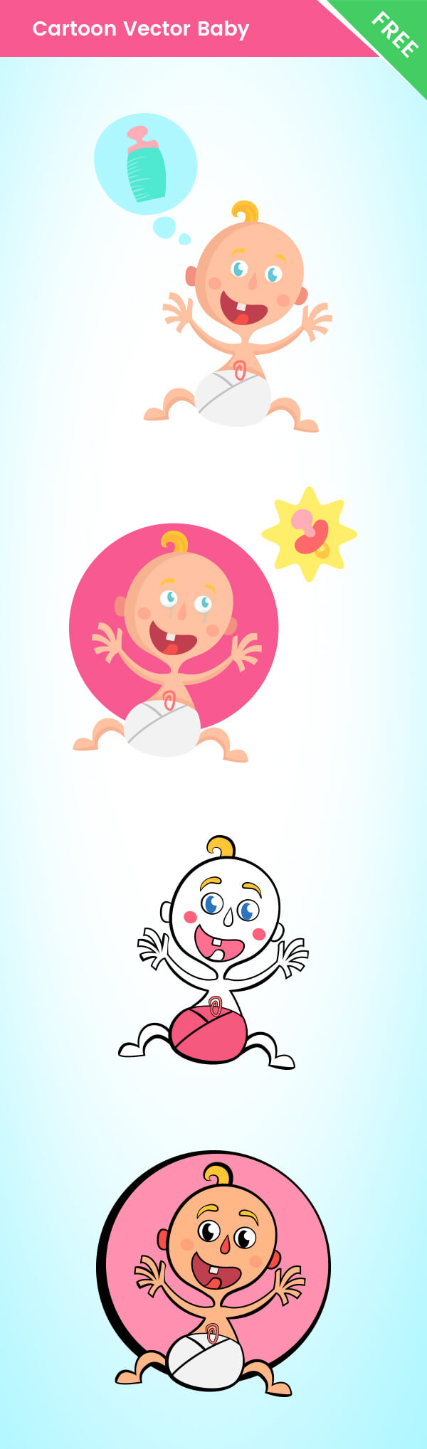 Vector Baby Cartoon Characters