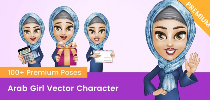 Arab Girl Vector Character