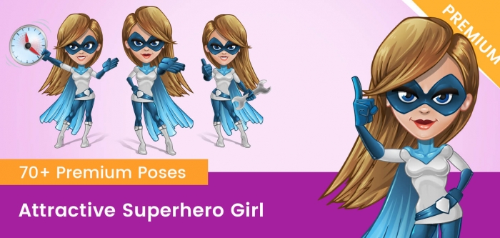 Attractive Superhero Girl Vector