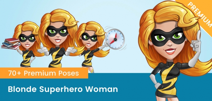 Blonde Superhero Woman Vector Character