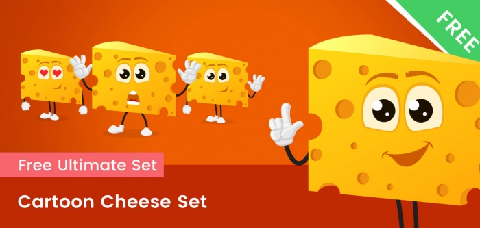 Cartoon Cheese Vector Set