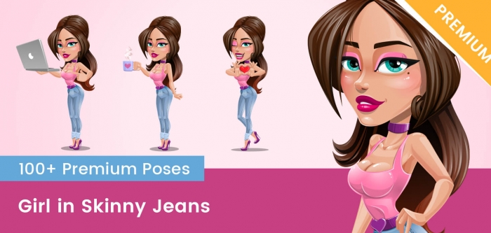Vector Girl in Skinny Jeans