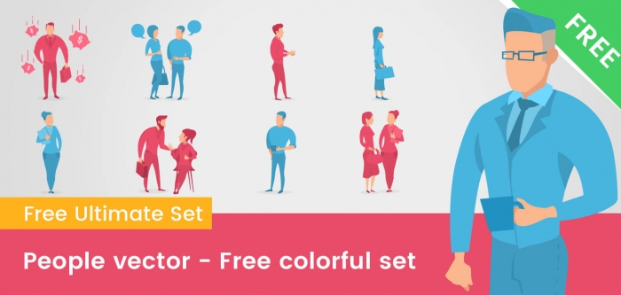Free Colorful People Vector Set