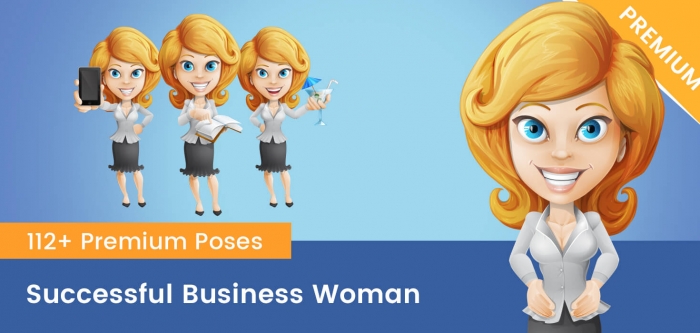 Successful Business Woman Cartoon