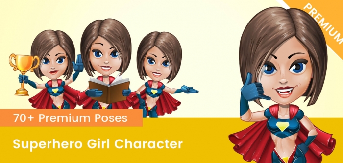 Superhero Girl Vector Character