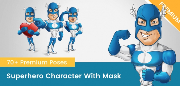 Superhero Vector Character with a Mask
