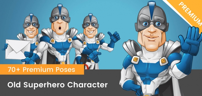 Superhero with a Helmet Vector Character