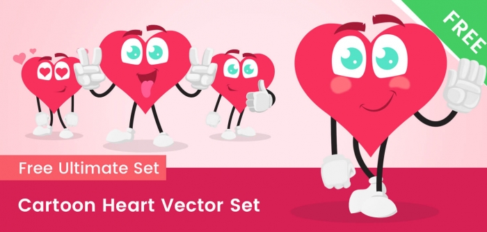 Cartoon Heart Vector Set
