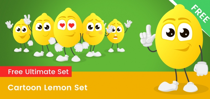 Cartoon Lemon Vector Set