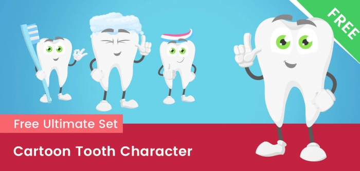 Cartoon Tooth Vector Set