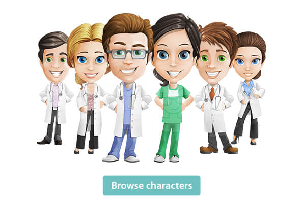Doctor cartoon characters - medical graphics