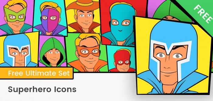 Superhero Icons Vector
