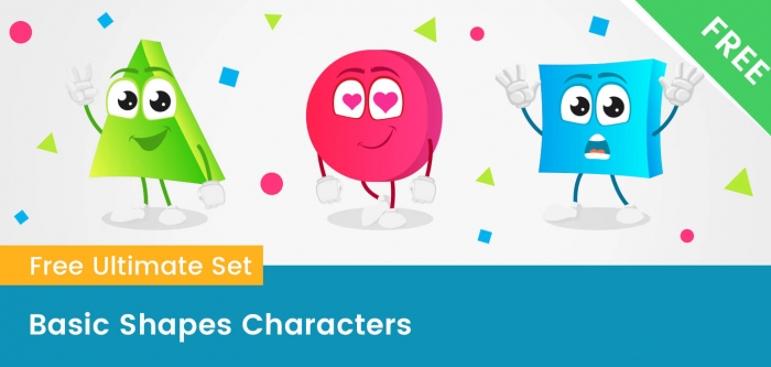 Basic Shapes Cartoon Characters Collection
