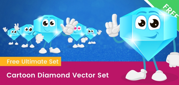 Cartoon Diamond Vector Set