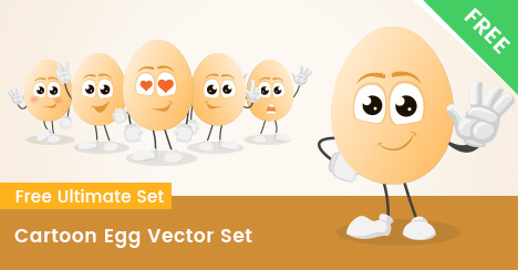 Cartoon Egg Vector Set - Vector Characters