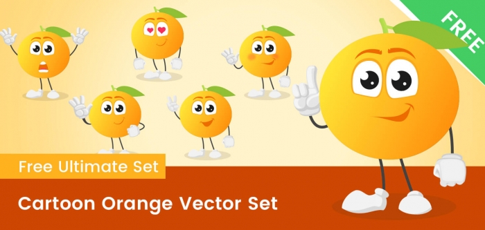 Cartoon Orange Vector Set