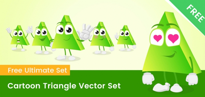 Cartoon Triangle Vector Set