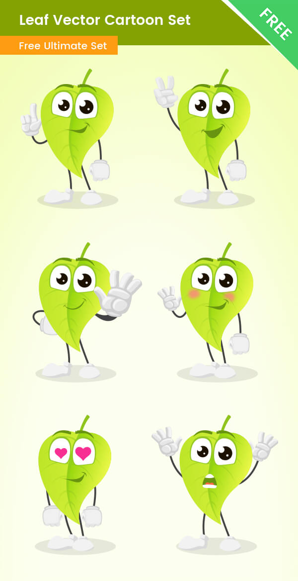 Leaf vector Cartoon Set
