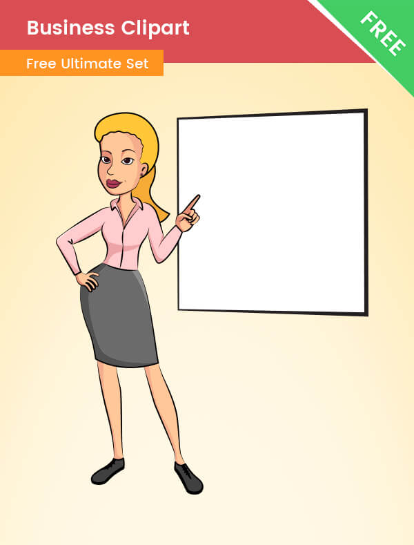 Business Clipart Image - Vector Business Clipart of a Business Woman