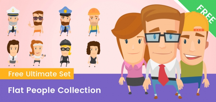 Flat People Characters Vector Collection