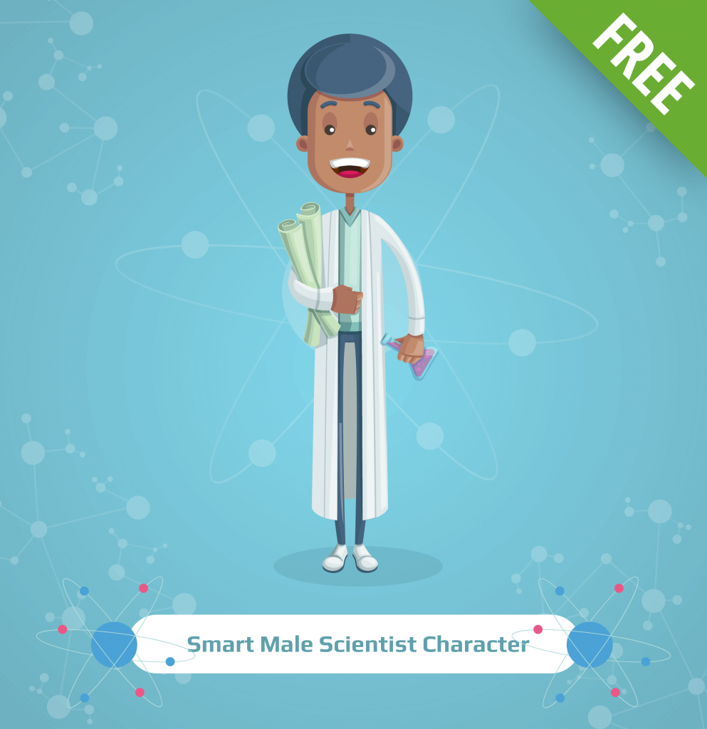 free cartoon scientist characters set