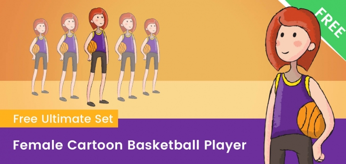 Female Cartoon Basketball Player