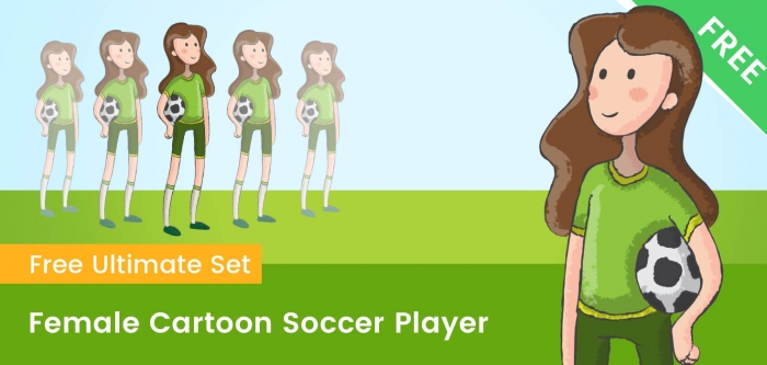 Female Cartoon Soccer Player