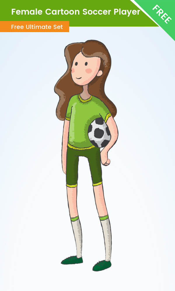 Female Cartoon Soccer Player - Free VectorCharacters
