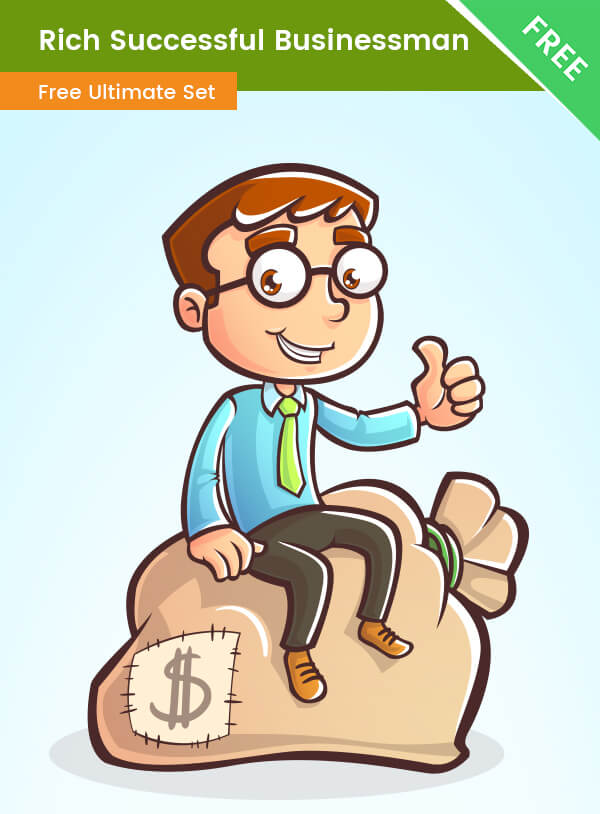 Rich Successful Business Cartoon Character - VectorCharacters
