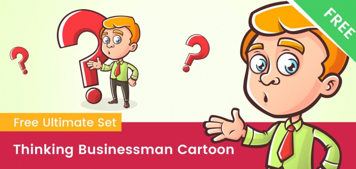 Thinking Business Cartoon Character