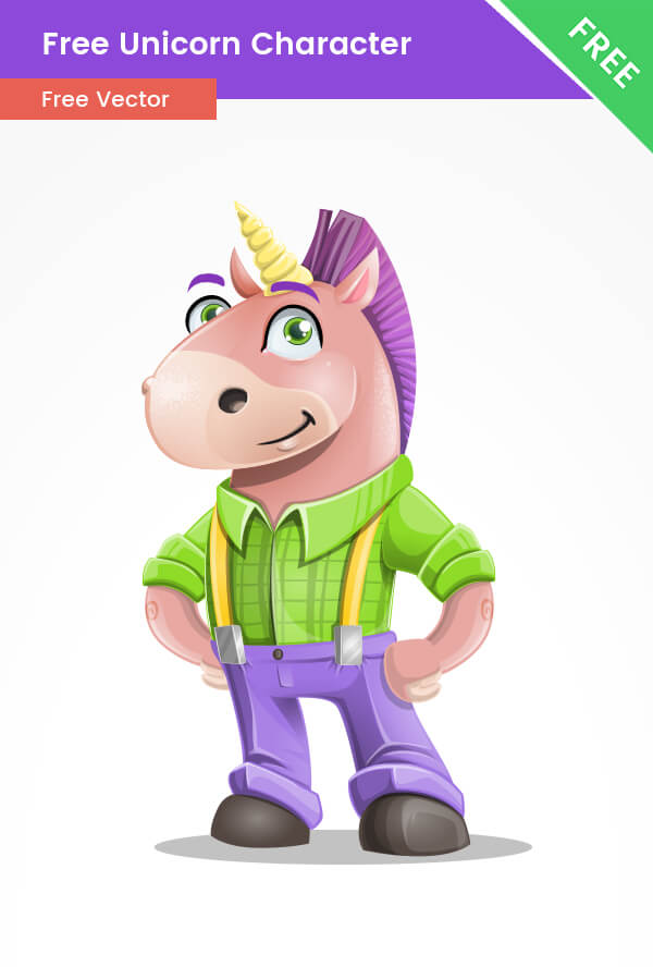 Free Fun Unicorn Vector Character