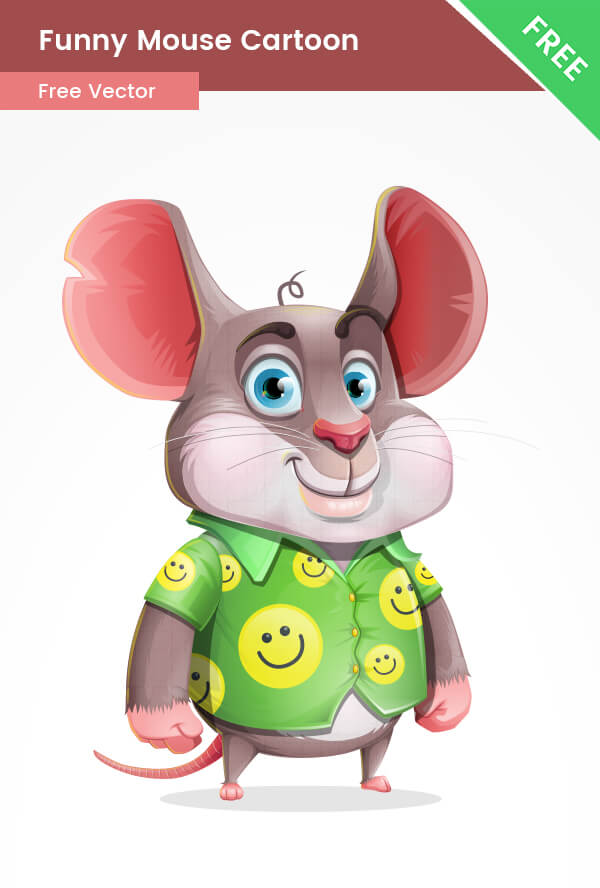 Free Funny Mouse Vector Character