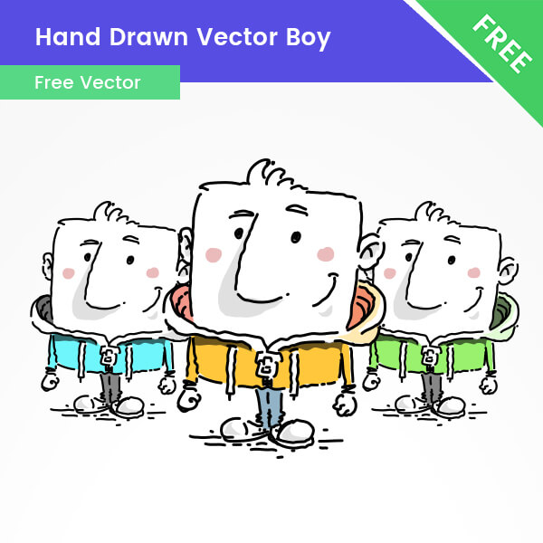 Free Hand Drawn Boy Cartoon Character