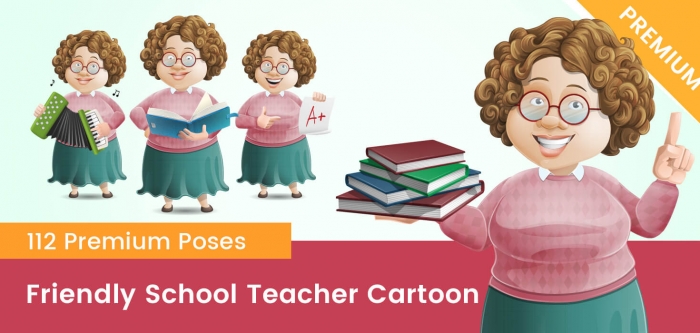 Friendly School Teacher Vector Character