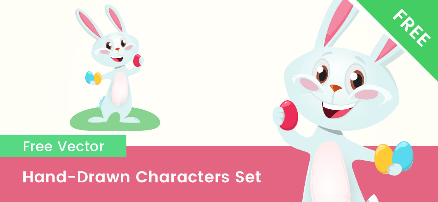 Free Easter bunny cartoon vector character